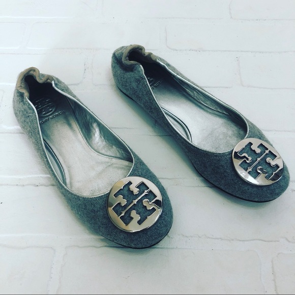 Tory Burch Shoes - TORY BURCH Reva Wool Flats Gray Size 8
